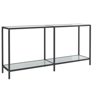 Weißer Konsolentisch aus Hartglas, 160 cm