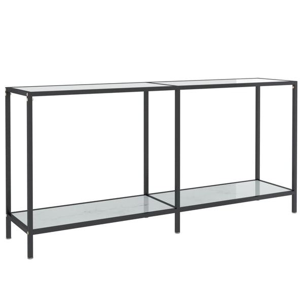 Weißer Konsolentisch aus Hartglas, 160 cm