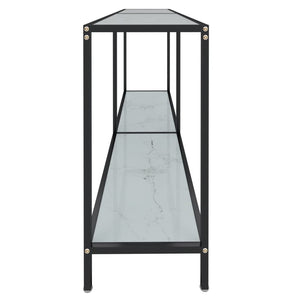 Weißer Konsolentisch aus Hartglas, 160 cm