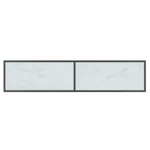 Weißer Konsolentisch aus Hartglas, 160 cm