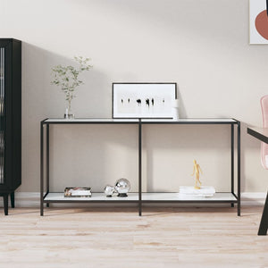 Weißer Konsolentisch aus Hartglas, 160 cm