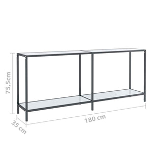 Weißer Konsolentisch aus Glas, 180 cm