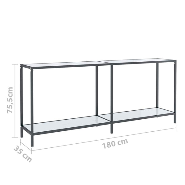 Weißer Konsolentisch aus Glas, 180 cm