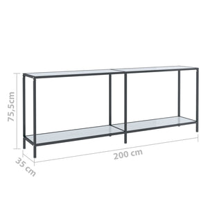 Weißer Konsolentisch Hartglas, 200 cm