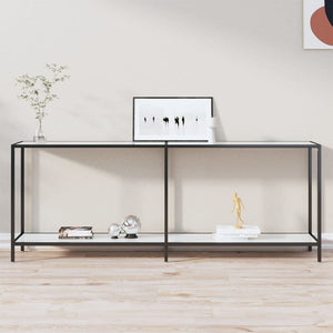 Weißer Konsolentisch Hartglas, 200 cm