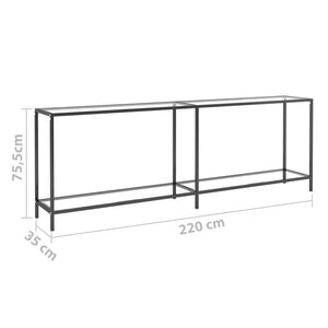 Transparenter Konsolentisch aus Glas, 220 cm