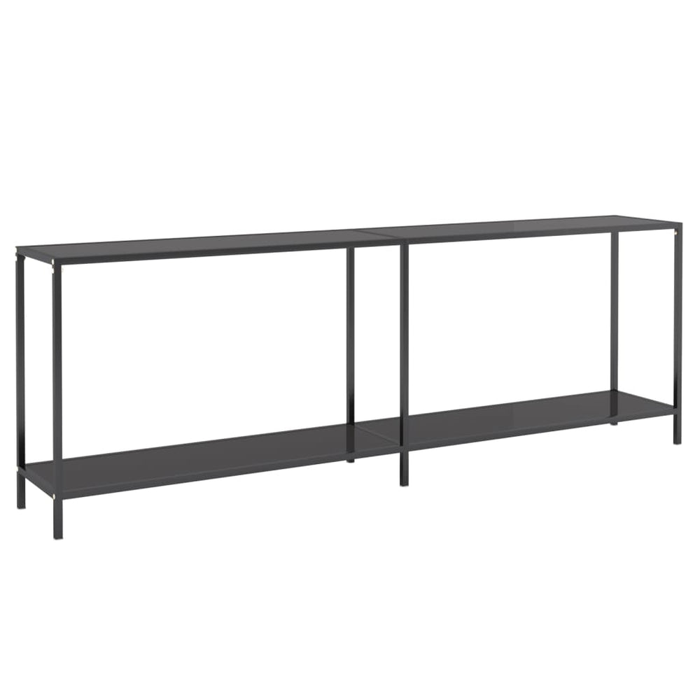 Schwarzer Konsolentisch aus Glas, 220 cm