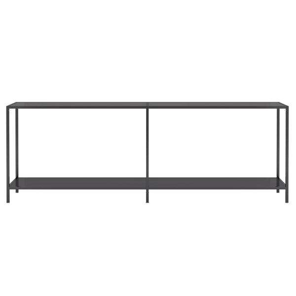 Schwarzer Konsolentisch aus Glas, 220 cm