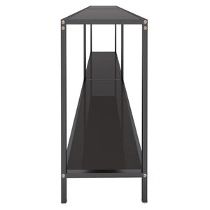 Schwarzer Konsolentisch aus Glas, 220 cm