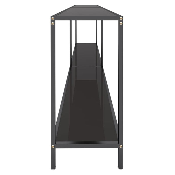 Schwarzer Konsolentisch aus Glas, 220 cm