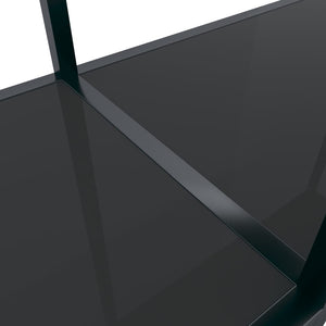 Schwarzer Konsolentisch aus Glas, 220 cm