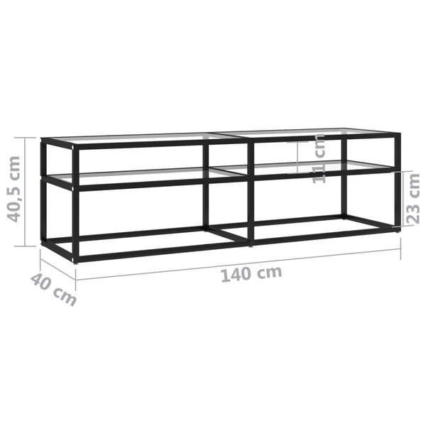 TV-Schrank Transparent Hartglas 140 cm