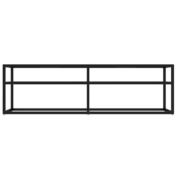 Schwarzer TV-Schrank mit Hartglas, 140 cm
