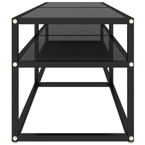 Schwarzer TV-Schrank mit Hartglas, 140 cm