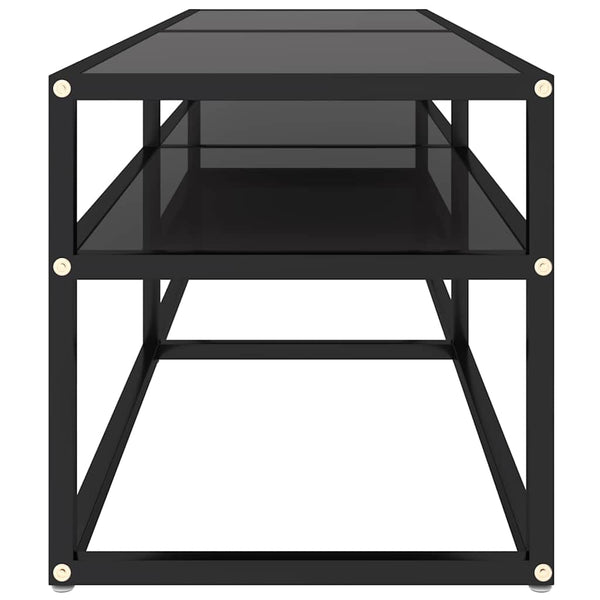 Schwarzer TV-Schrank mit Hartglas, 140 cm