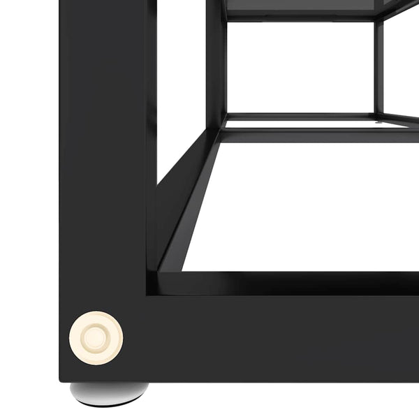 Schwarzer TV-Schrank mit Hartglas, 140 cm