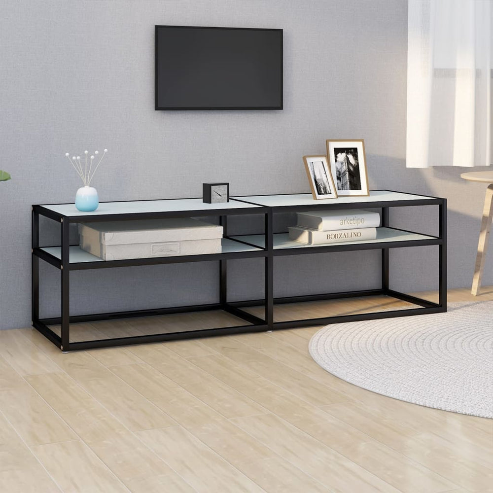TV-Schrank Weiß Marmor-Optik 140 cm