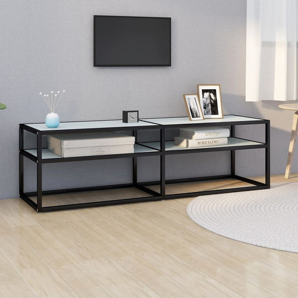 TV-Schrank Weiß Marmor-Optik 140 cm