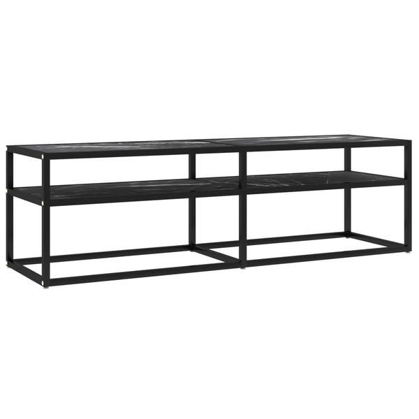 TV-Schrank Schwarz Marmor Optik 140cm