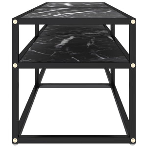 TV-Schrank Schwarz Marmor Optik 140cm