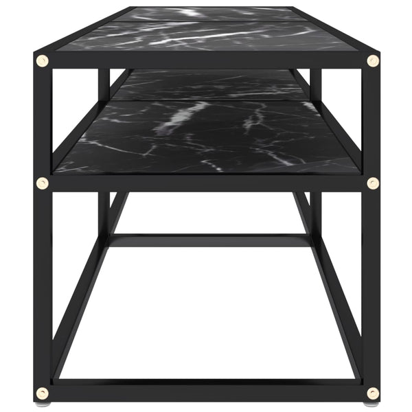 TV-Schrank Schwarz Marmor Optik 140cm