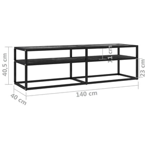 TV-Schrank Schwarz Marmor Optik 140cm