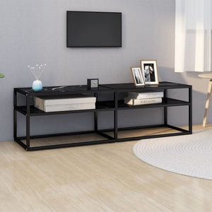 TV-Schrank Schwarz Marmor Optik 140cm