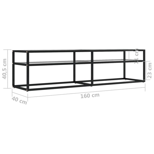 TV-Schrank Transparent 160 cm Hartglas