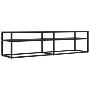 Schwarzer TV-Schrank mit Hartglas, 160 cm