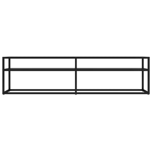 Schwarzer TV-Schrank mit Hartglas, 160 cm