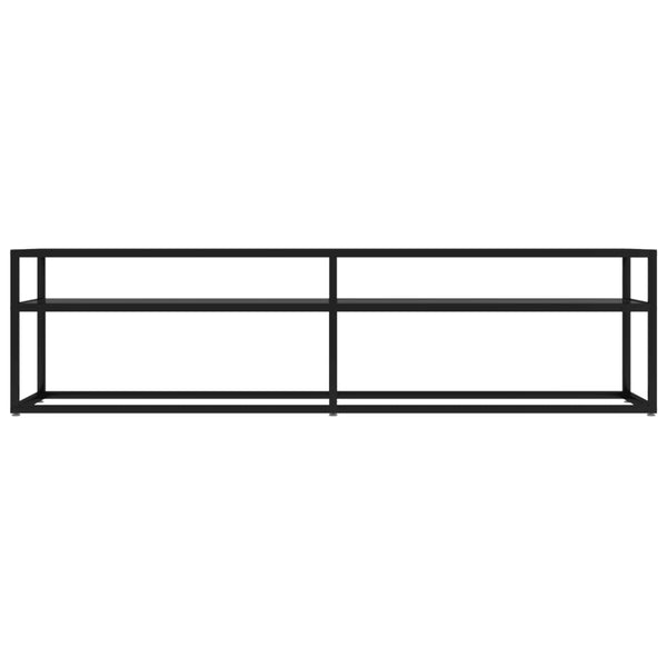 Schwarzer TV-Schrank mit Hartglas, 160 cm