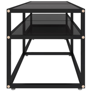 Schwarzer TV-Schrank mit Hartglas, 160 cm