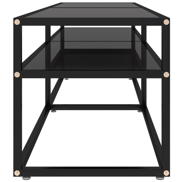Schwarzer TV-Schrank mit Hartglas, 160 cm