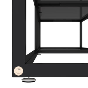 Schwarzer TV-Schrank mit Hartglas, 160 cm