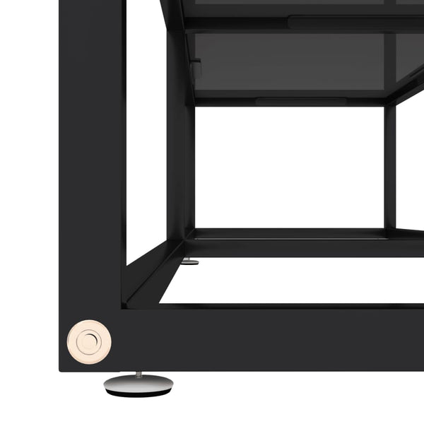Schwarzer TV-Schrank mit Hartglas, 160 cm