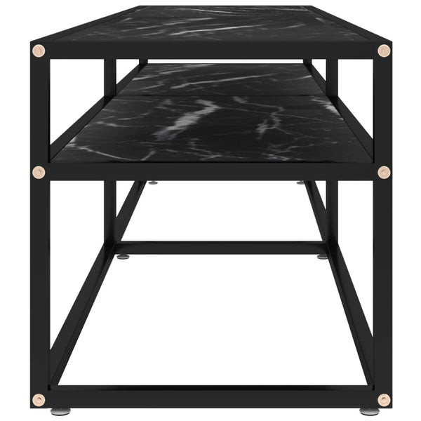TV-Schrank Schwarz Marmor-Optik 160 cm