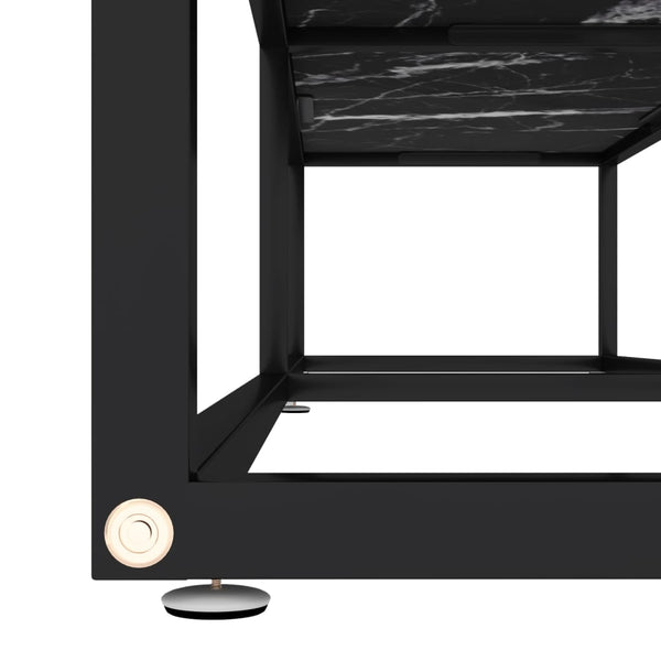 TV-Schrank Schwarz Marmor-Optik 160 cm