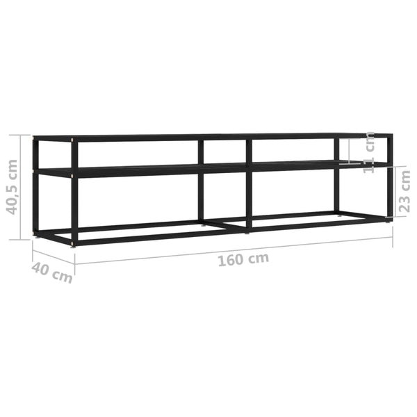 TV-Schrank Schwarz Marmor-Optik 160 cm