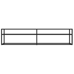 Schwarzer TV-Schrank mit Hartglas, 180 cm