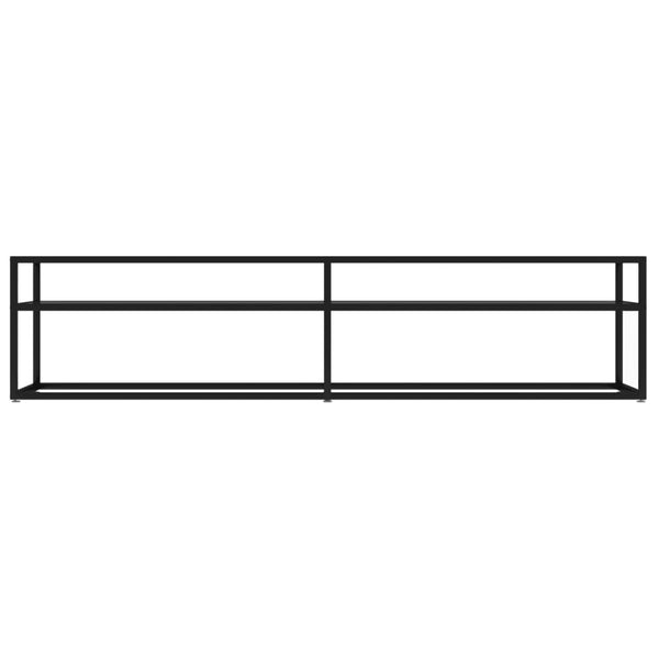 Schwarzer TV-Schrank mit Hartglas, 180 cm