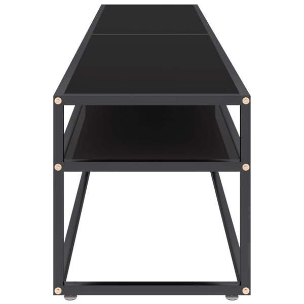 Schwarzer TV-Schrank mit Hartglas, 180 cm
