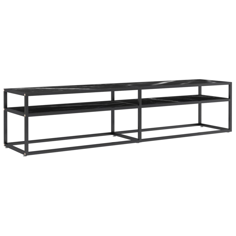 TV-Schrank Schwarz Marmor-Optik 180 cm