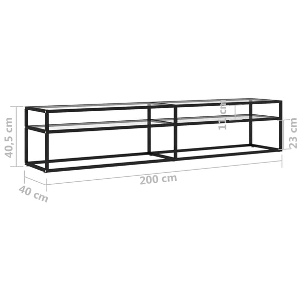 TV-Schrank Transparent Hartglas 200 cm