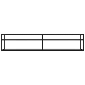 Schwarzer TV-Schrank mit Hartglas, 200 cm