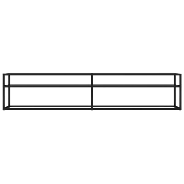 Schwarzer TV-Schrank mit Hartglas, 200 cm