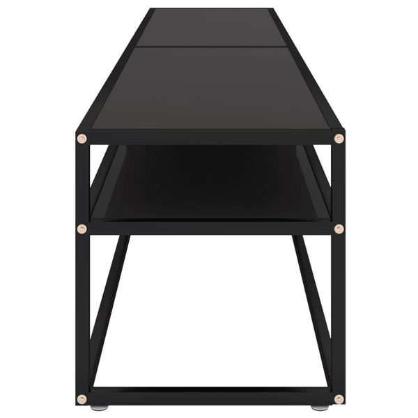Schwarzer TV-Schrank mit Hartglas, 200 cm