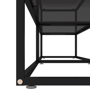 Schwarzer TV-Schrank mit Hartglas, 200 cm