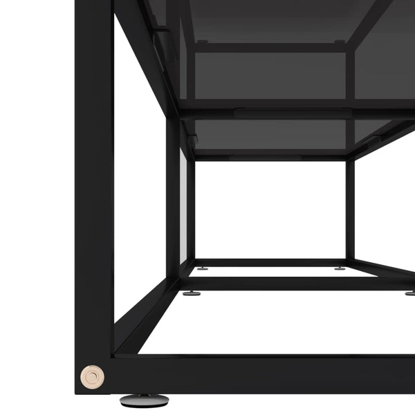 Schwarzer TV-Schrank mit Hartglas, 200 cm