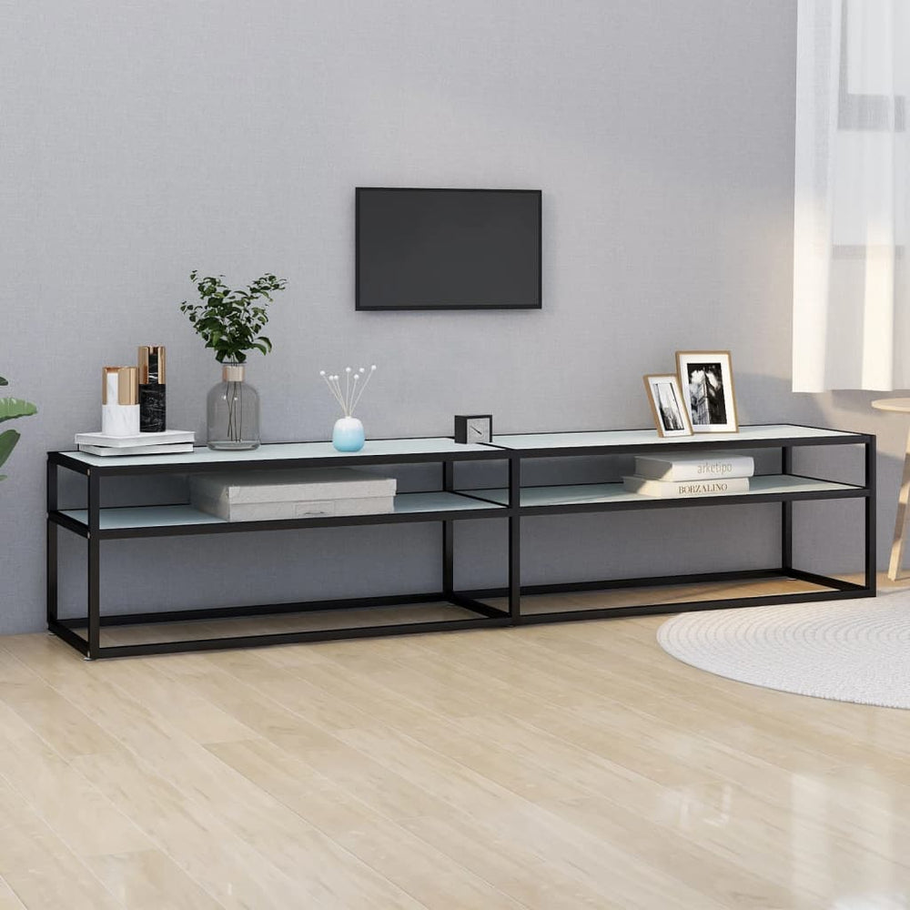 TV-Schrank Weiß Marmor-Optik, 200 cm