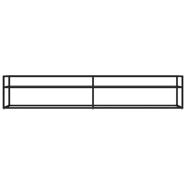 Schwarzer TV-Schrank mit Hartglas, 220 cm